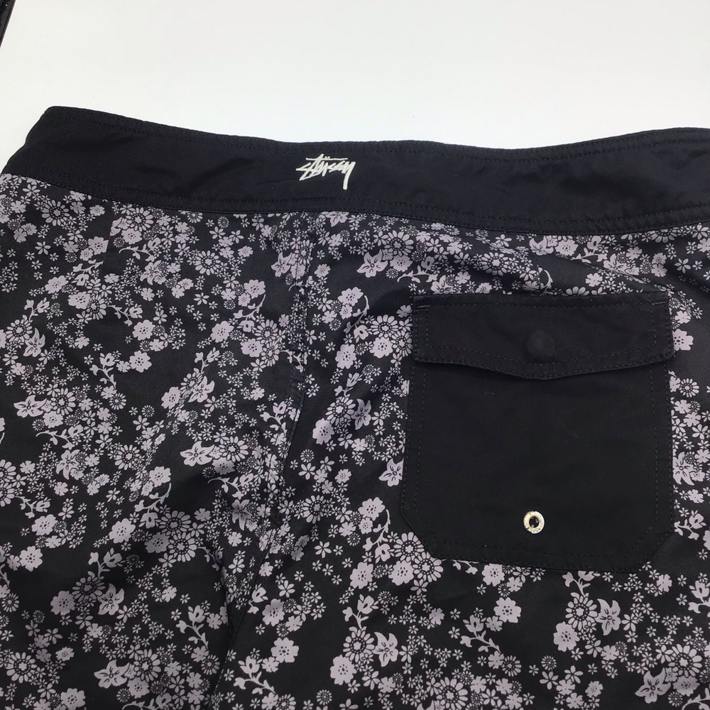 Vintage stussy skate skateboard surf floral swim trunks shorts mens size 34